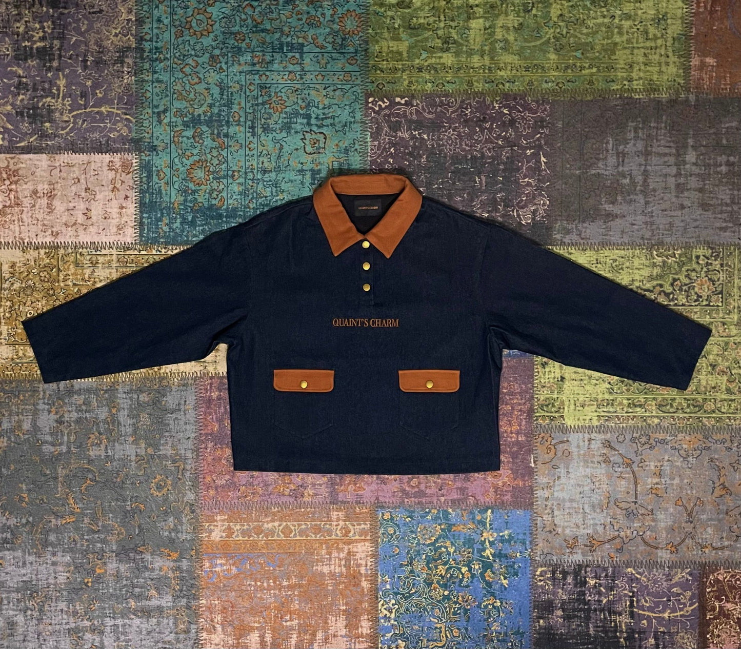 Gold-Collar Indigo Denim Jacket